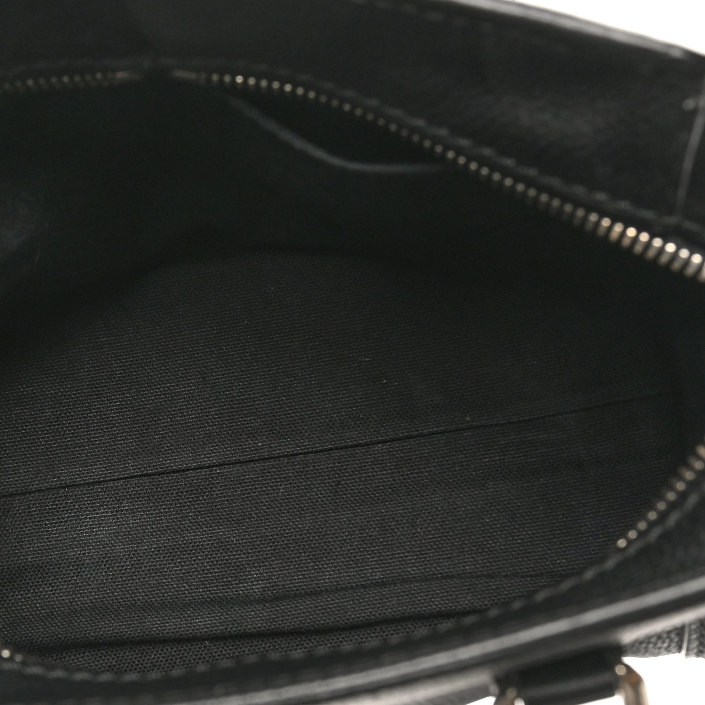 Pebbled Calfskin Mini Skull Padlock Zip Around Tote Black