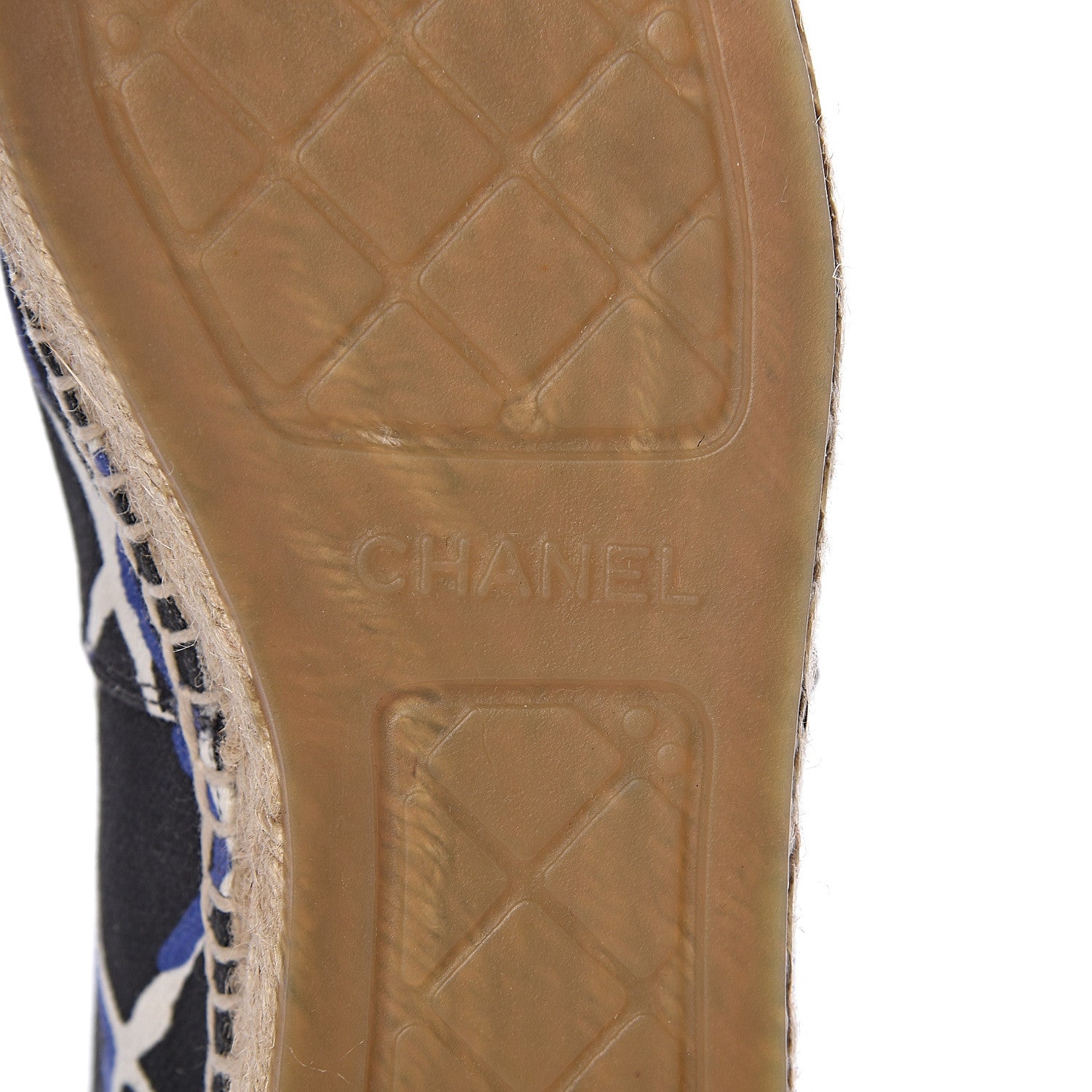 Chanel Printed Canvas Grosgrain Espadrilles 39 Blue Black 6 of 10