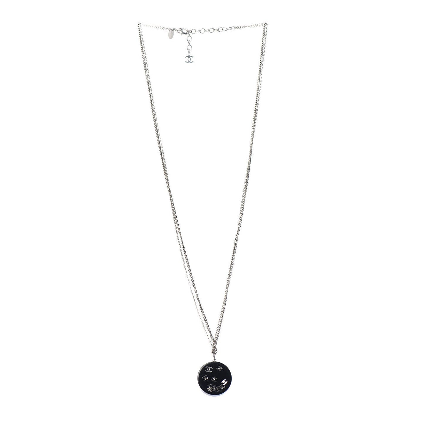 Resin CC Necklace Black Silver