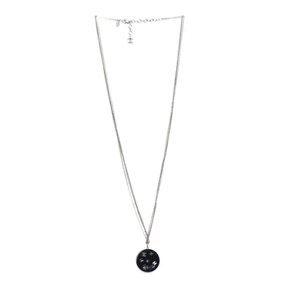 Chanel Resin CC Necklace Black Silver 3 of 5