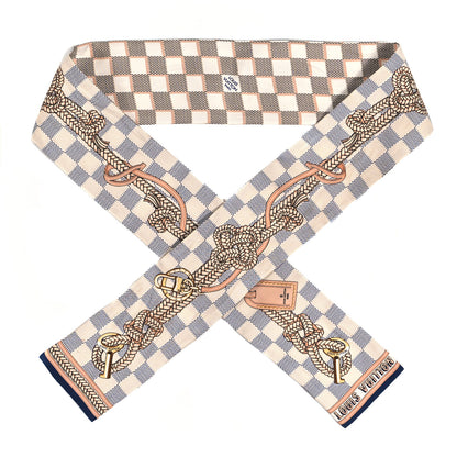 Louis Vuitton Silk Damier Azur Infinity Bandeau Azure Blue 1 of 5