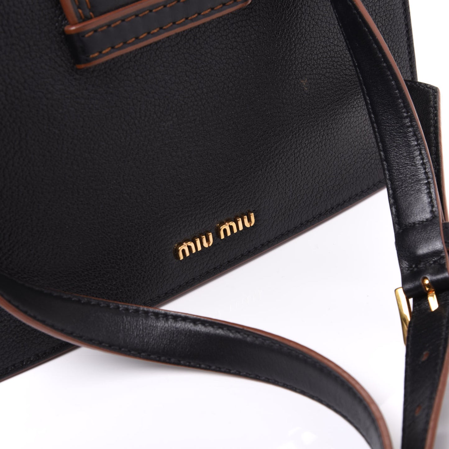 Goatskin Madras Soft Calf Crystal Embellished Shoulder Bag Black