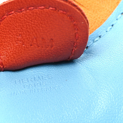 Hermes Milo Lambskin Grigri Rodeo Horse Bag Charm PM Celeste Naturel Bouton D'Or Cornaline 3 of 4
