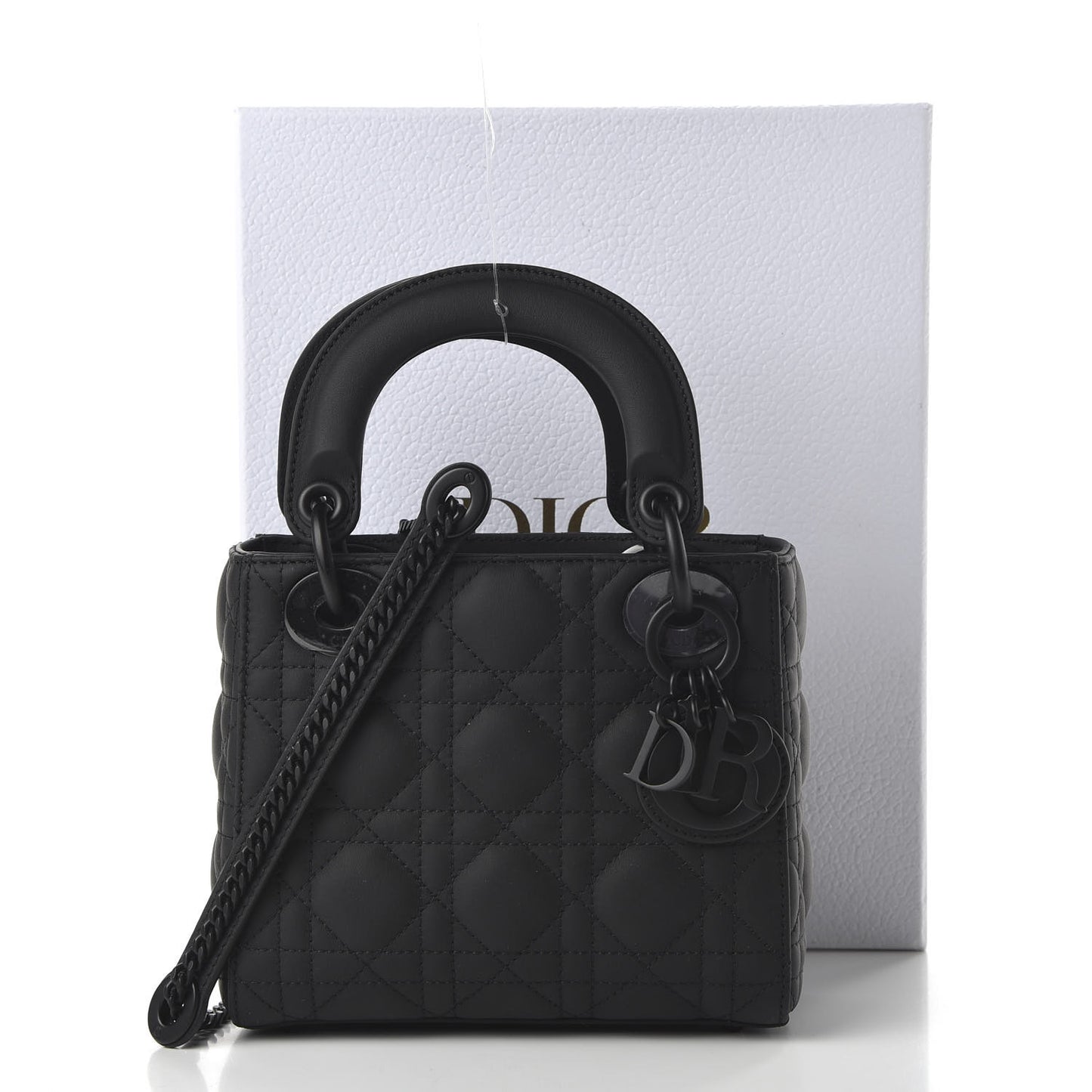Ultra Matte Calfskin Cannage Mini Lady Dior Black