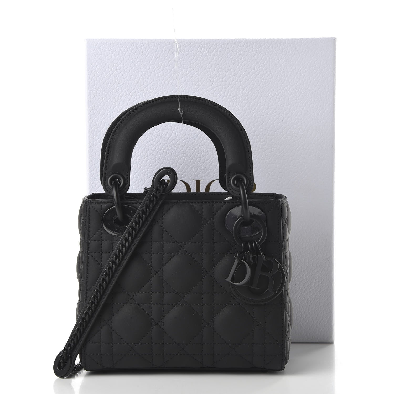 Christian Dior Ultra Matte Calfskin Cannage Mini Lady Dior Black 11 of 11