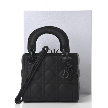 Christian Dior Ultra Matte Calfskin Cannage Mini Lady Dior Black 11 of 11