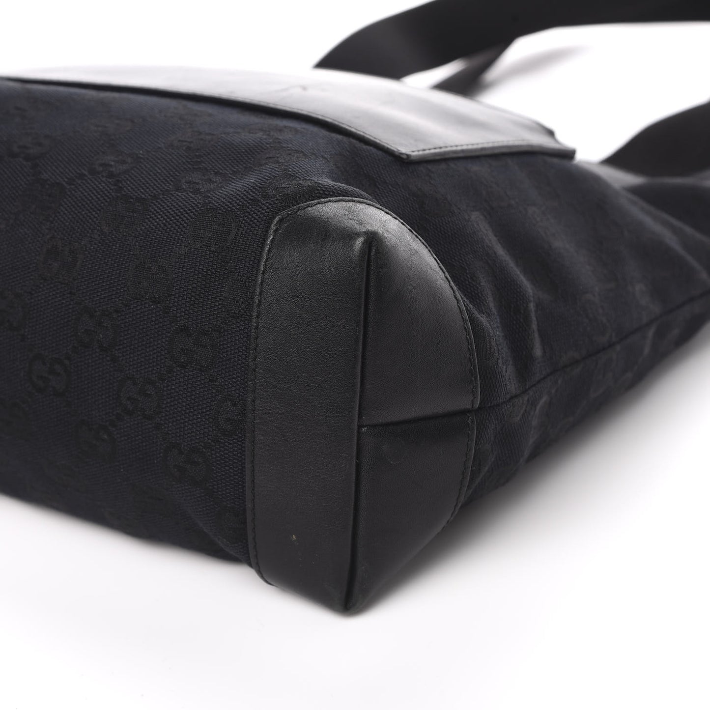 Nylon Calfskin Large Tote Black