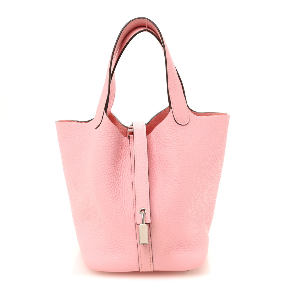 Hermes Taurillon Clemence Picotin Lock 18 PM Rose Sakura 1882573 ...