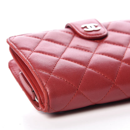 Chanel Lambskin Quilted Zipped Pocket Wallet Red 5 of 15
