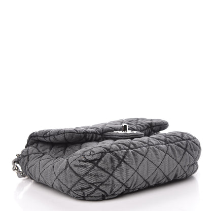 Chanel Washed Denim Quilted Small Denimpression Flap Grey Black 4 of 10