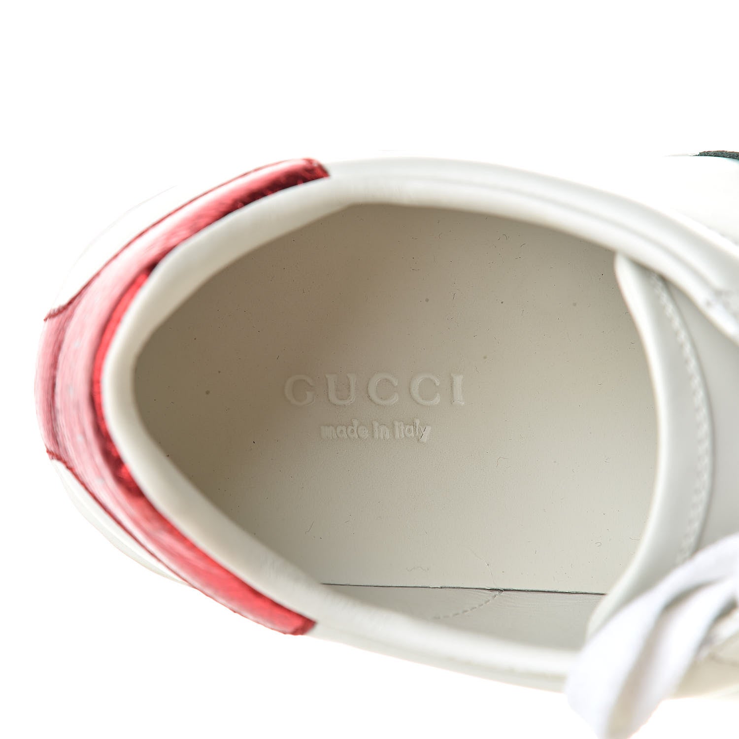 Gucci Calfskin Ayers Web Bee Embroidered Womens Ace Sneakers 38.5 White Green 8 of 14