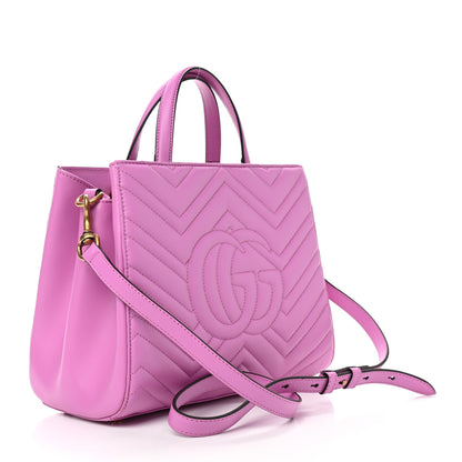 Gucci Calfskin Matelasse Small GG Marmont Tote Candy Mousse 3 of 9