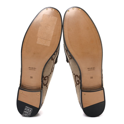 Gucci Monogram Jumbo GG Malaga Kid Womens 1953 Horsebit Loafers 39 Beige Ebony New Acero 7 of 9