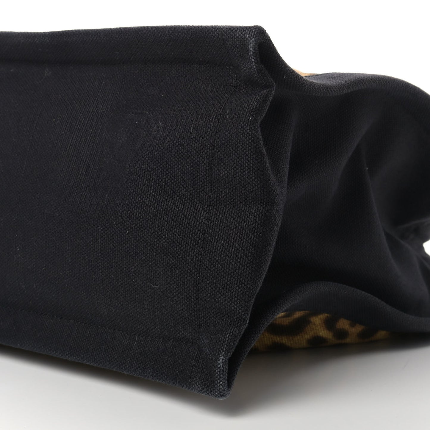 Canvas Calfskin Leopard Print Rive Gauche Noe Tote Natural Black