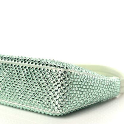 Prada Satin Crystal Mini Re-Edition 2000 Bag Acqua 9 of 10
