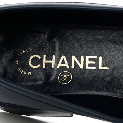 Chanel Lambskin Quilted CC Turnlock Loafers 40 Navy 7 of 13