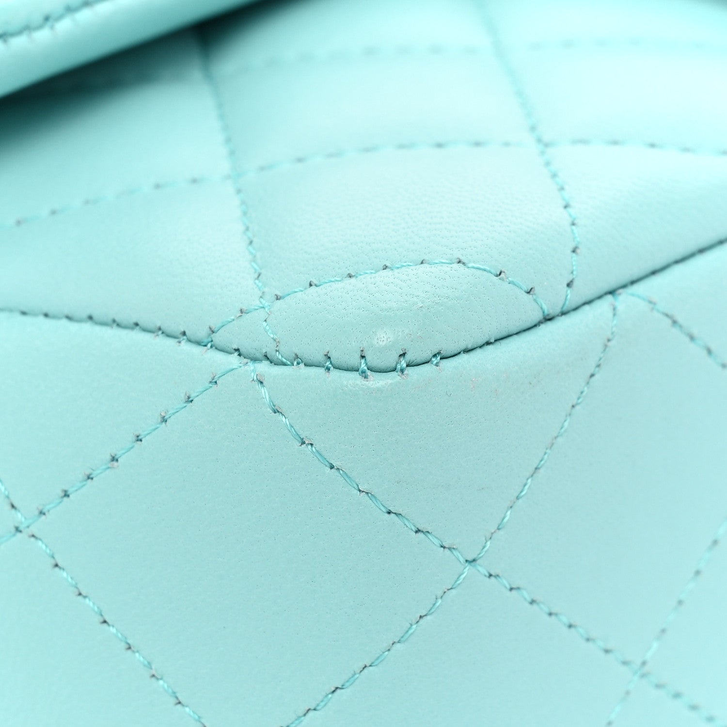Chanel Lambskin Quilted Mini Rectangular Flap Light Blue 10 of 11
