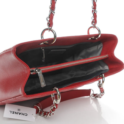 Chanel Caviar Quilted Grand Shopping Tote GST Red 5 of 7