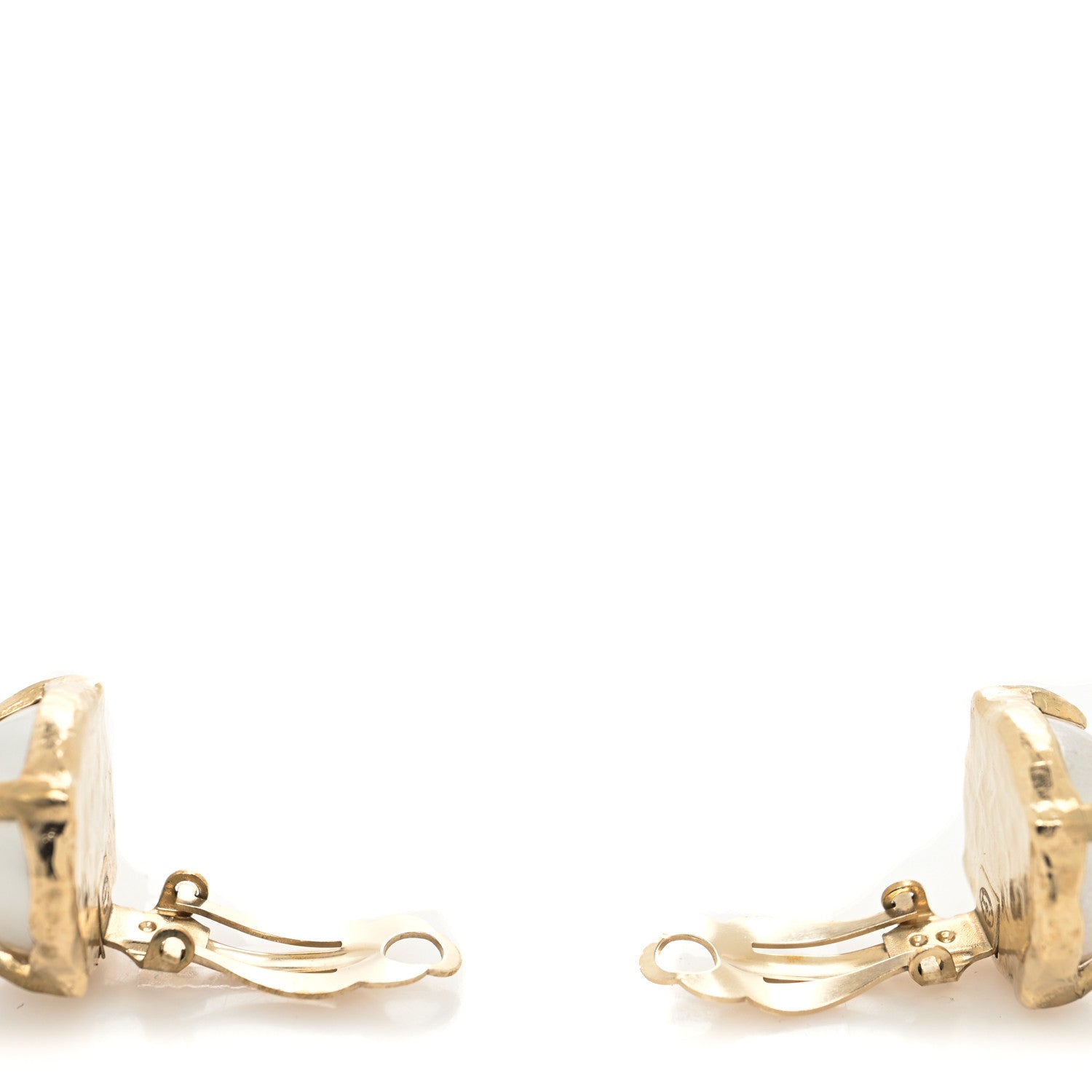Chanel Pearl CC Large Clip On Earrings Light Gold 2 of 3