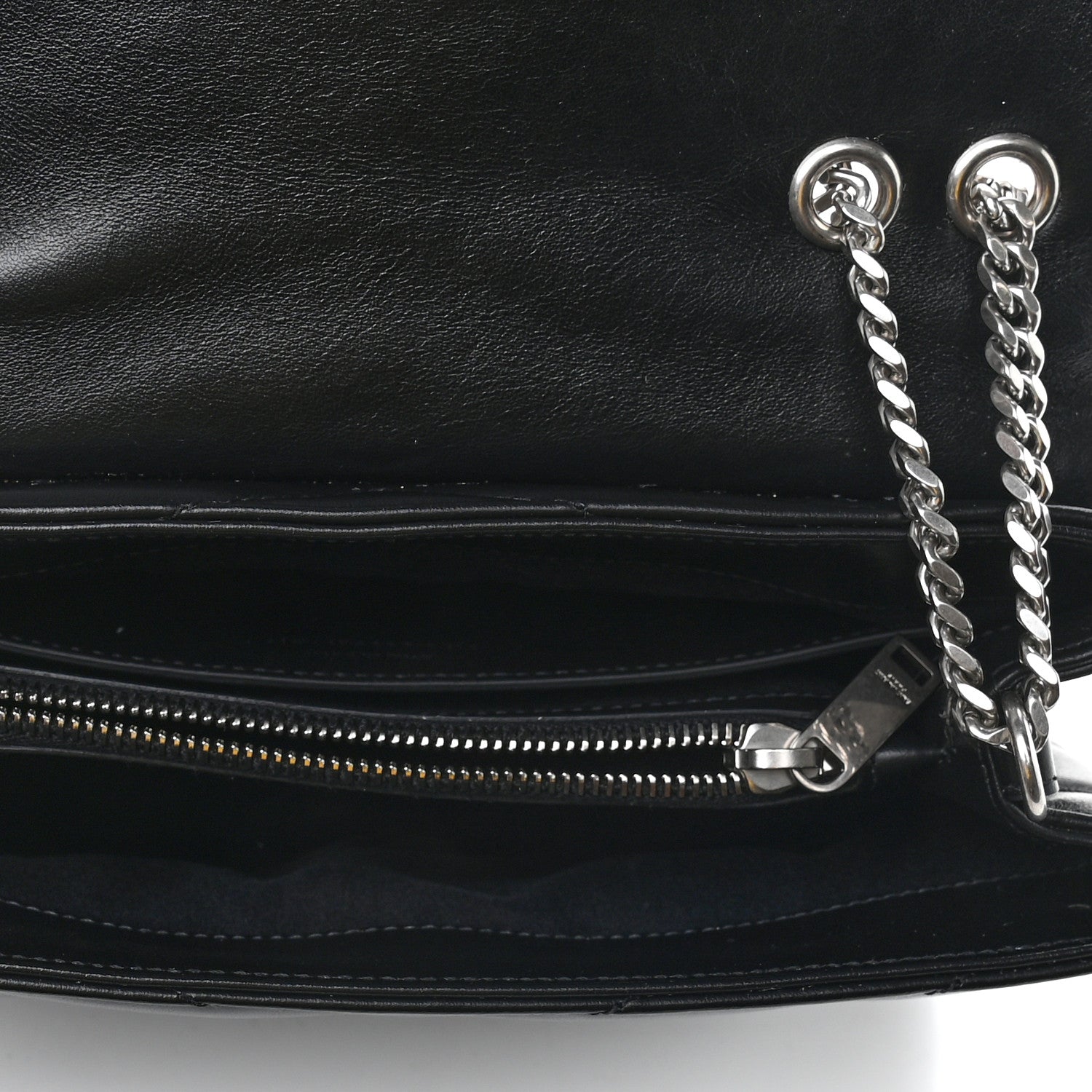 Saint Laurent Calfskin Y Quilted Monogram Small Loulou Chain Satchel Black 5 of 10