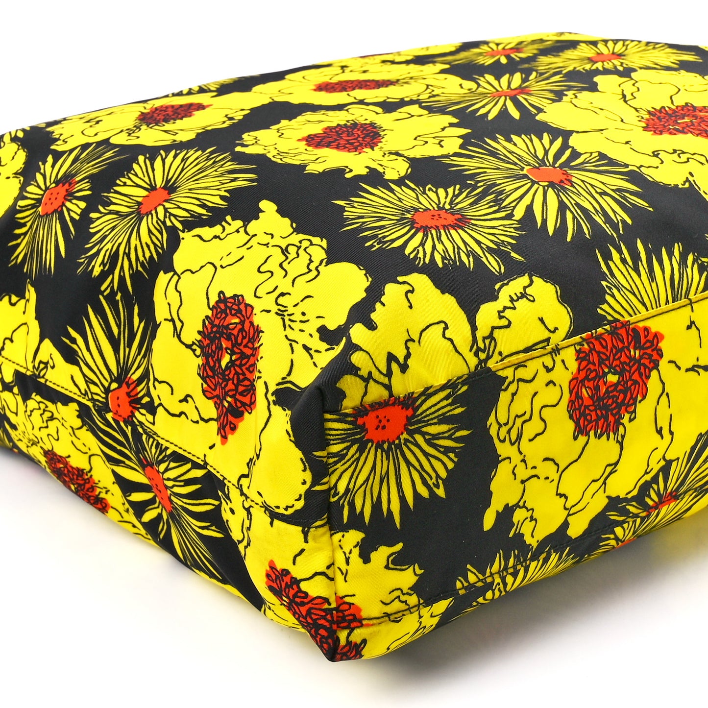 Tessuto Nylon Saffiano Floral Print Tote Yellow Multicolor