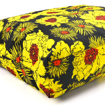 Prada Tessuto Nylon Saffiano Floral Print Tote Yellow Multicolor 10 of 11