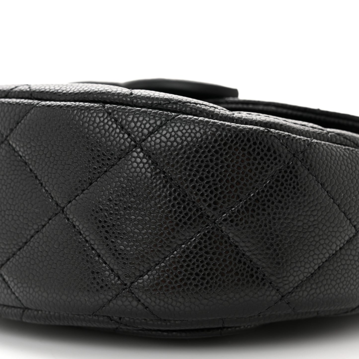 Caviar Quilted Mini Messenger Flap Black