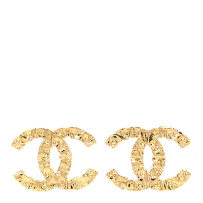 Chanel Metal Textured CC Earrings  Gold 1 of 5