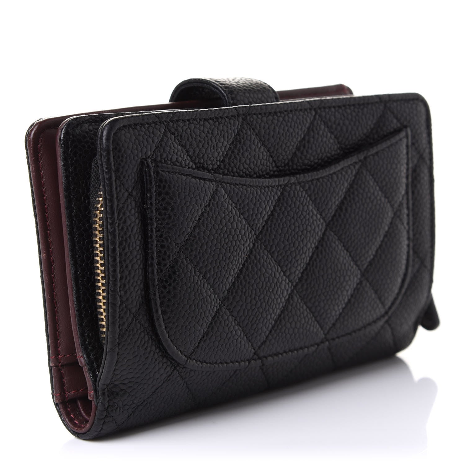 Chanel Caviar Quilted Zipped Pocket Wallet Black 3 of 9