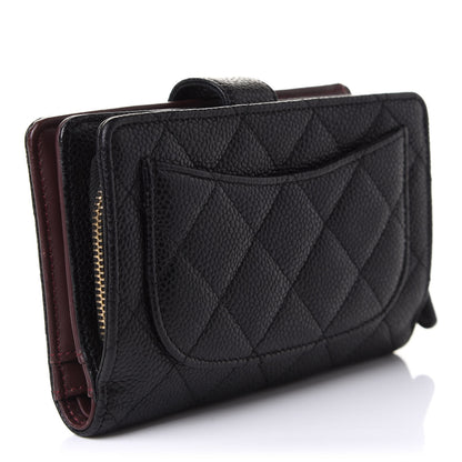 Chanel Caviar Quilted Zipped Pocket Wallet Black 3 of 9