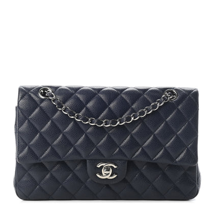 Chanel Caviar Quilted Medium Double Flap Dark Blue 1 of 9