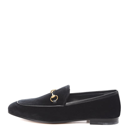 Gucci Velvet Horsebit Womens Jordaan Loafers 39 Black 1 of 13