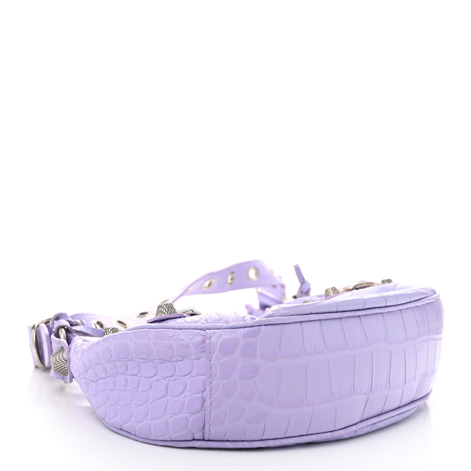Balenciaga Extra Supple Calfskin Crocodile Embossed Le Cagole Shoulder Bag XS Lilac 5 of 11