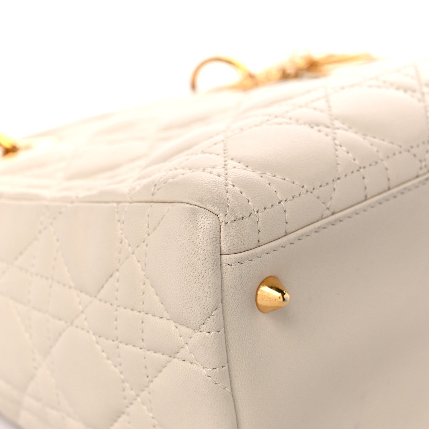 Christian Dior Lambskin Cannage Medium Lady Dior Light Beige 8 of 16