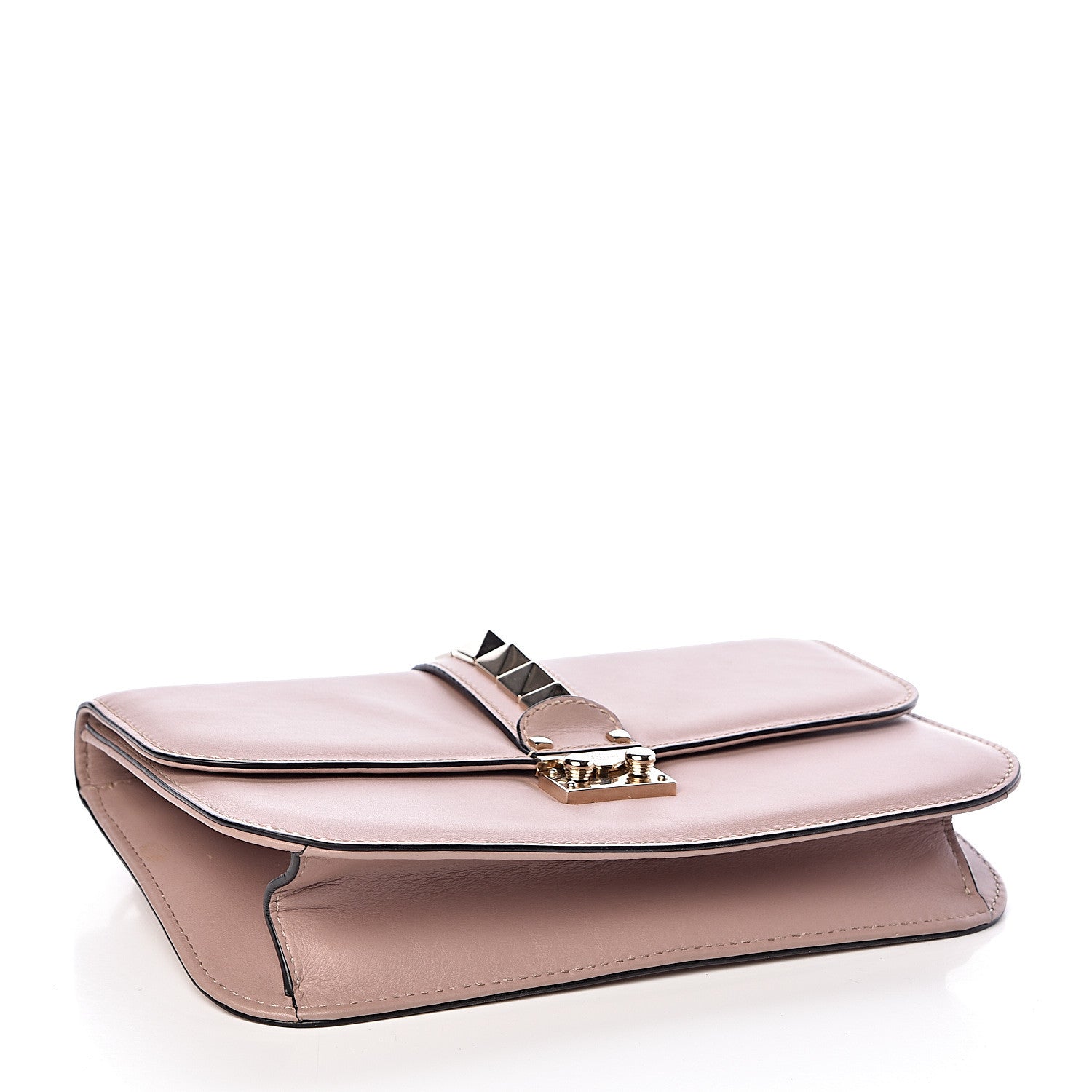 Valentino Garavani Vitello Medium Glam Lock Rockstud Flap Poudre 4 of 13