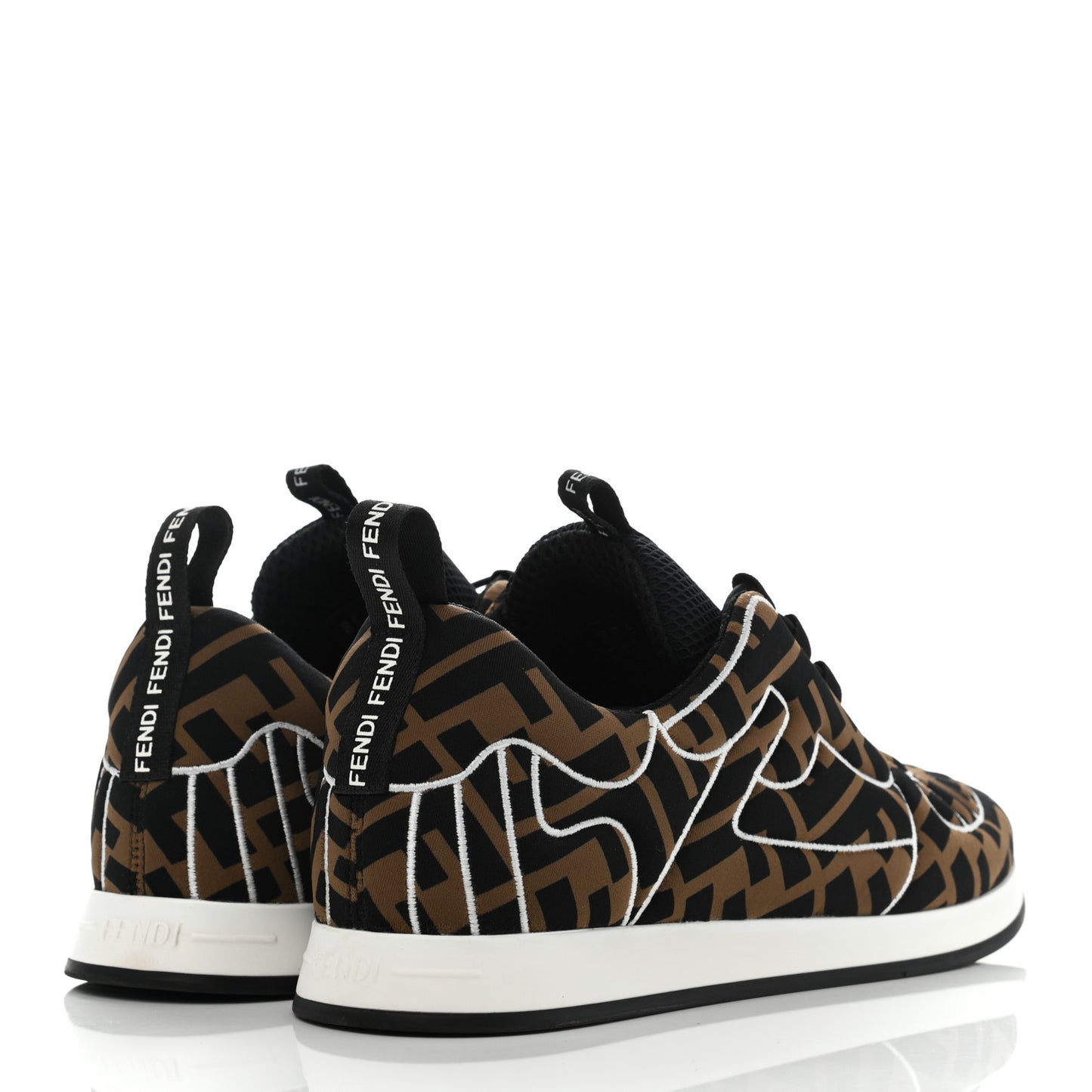 Stretch Fabric FFreedom Sneakers 36 Tobacco Black White