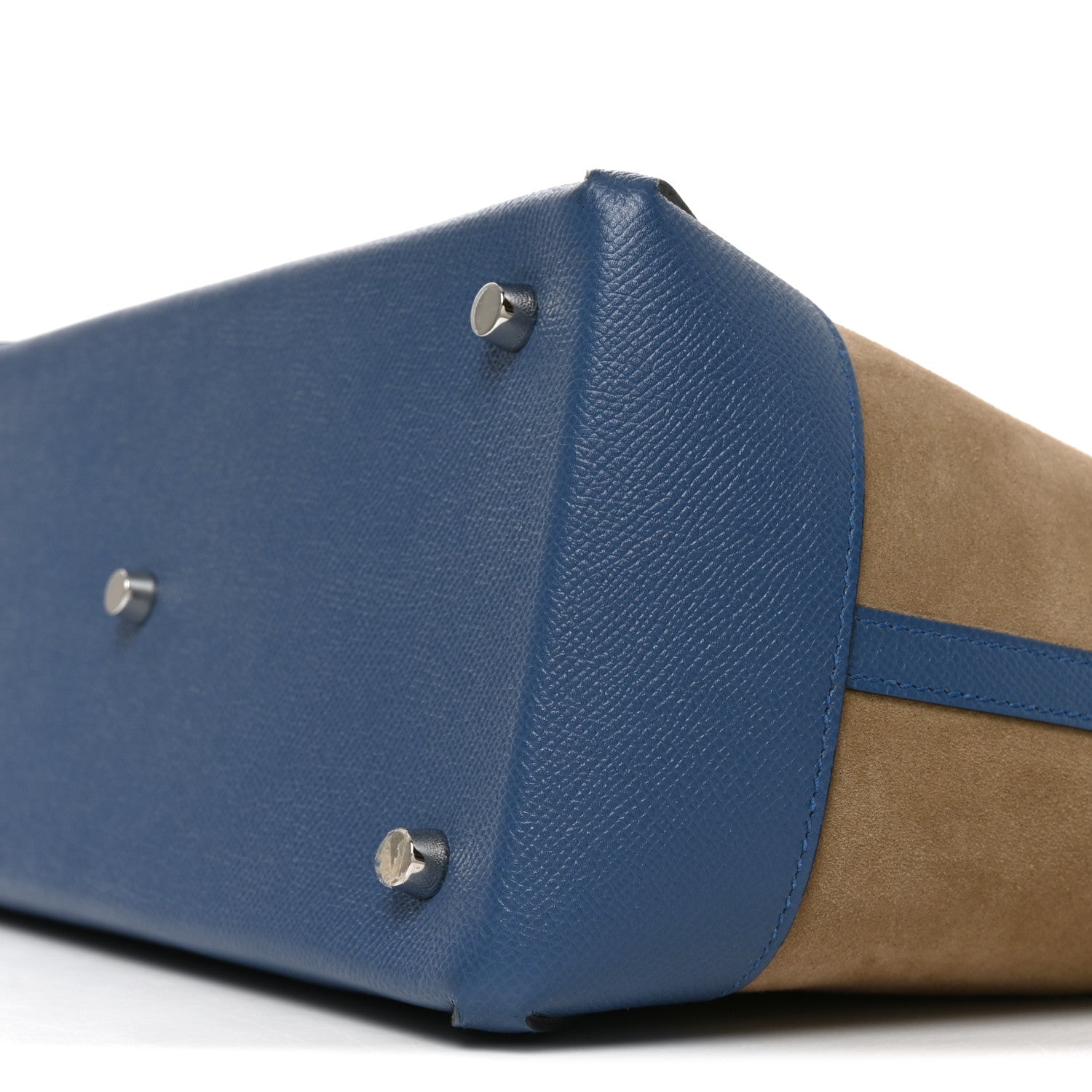 Hermes Veau Grizzly Epsom Maxibox Cabas 30 Gris Caillou Bleu Agate 8 of 8