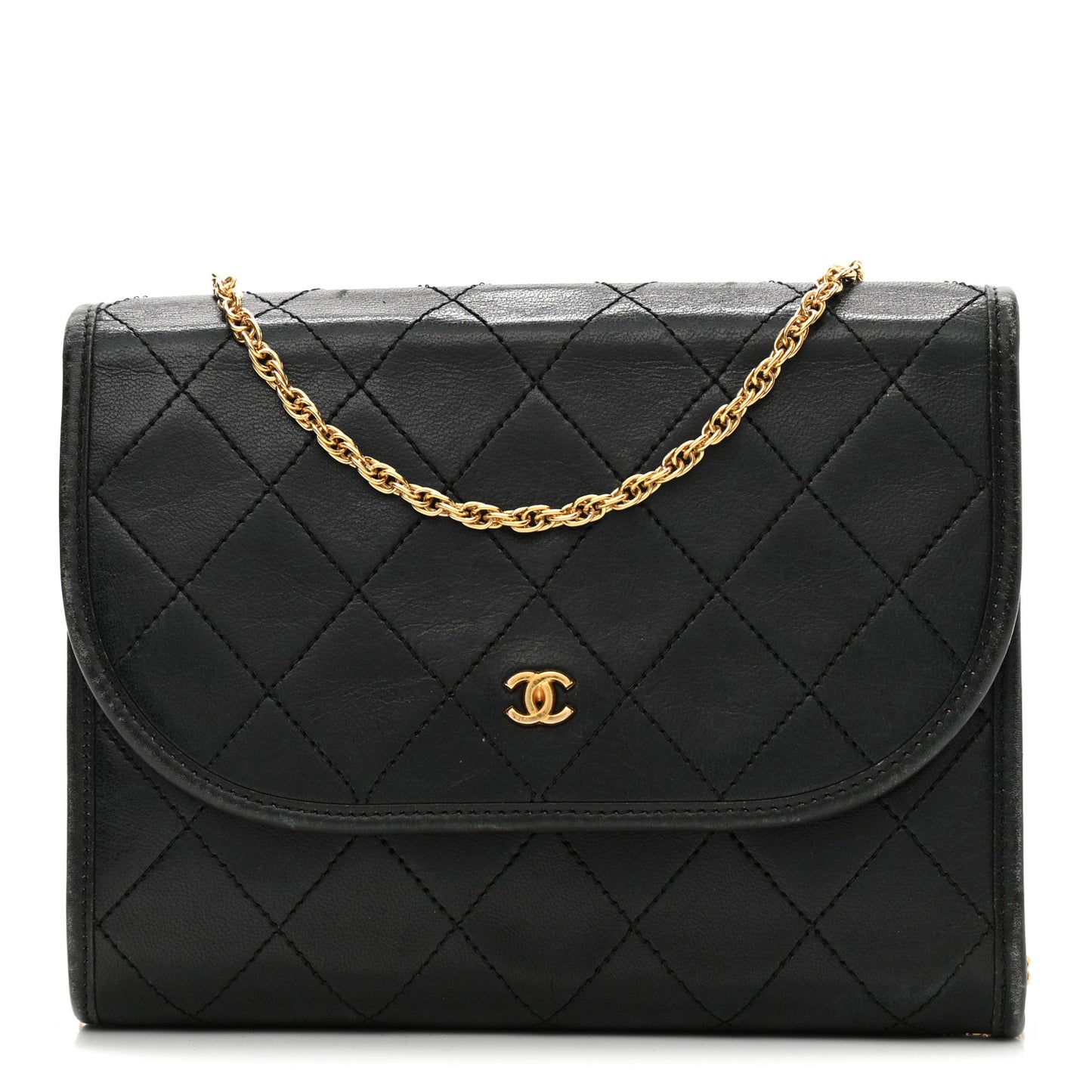 Lambskin Quilted Mini Evening Flap Black