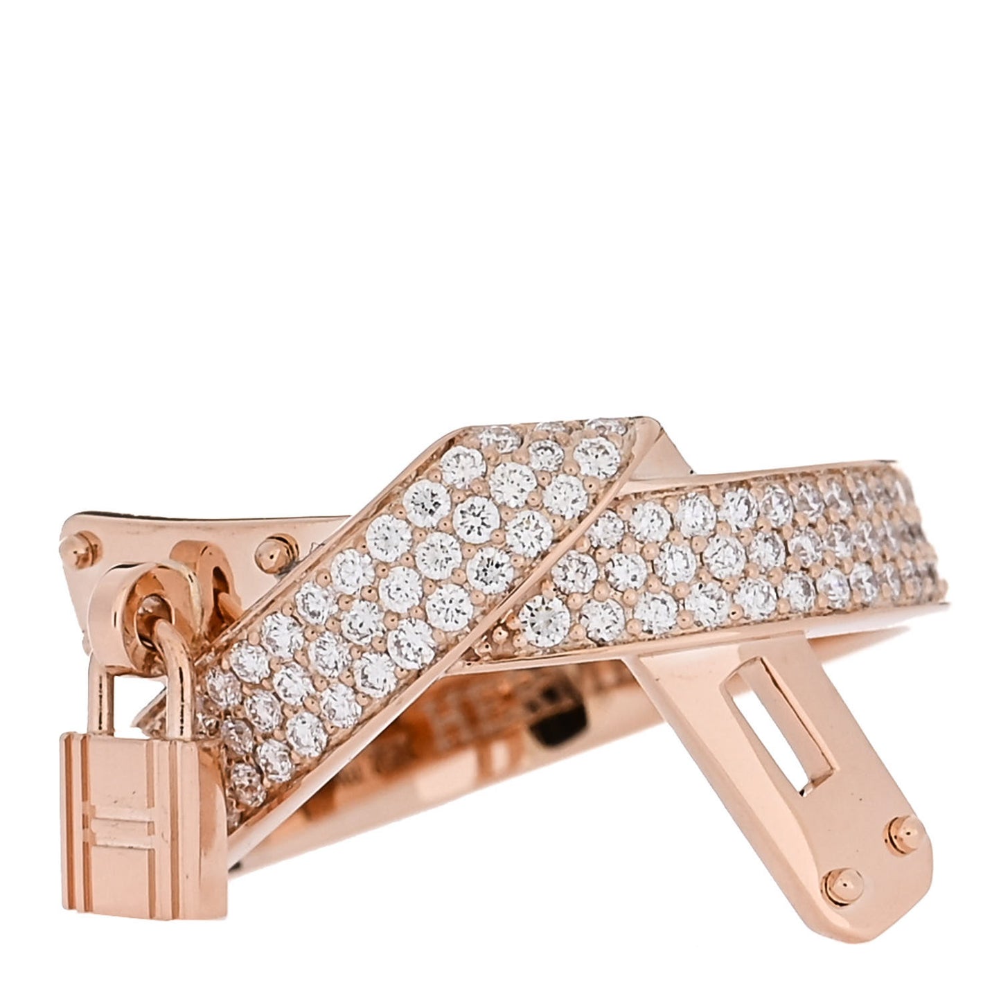 18K Rose Gold Diamond Kelly Gavroche Ring 51 5.75