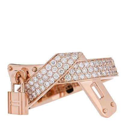 Hermes 18K Rose Gold Diamond Kelly Gavroche Ring 51 5.75 1 of 6