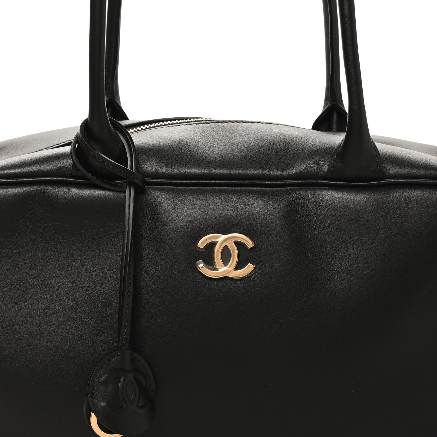 Calfskin Large Perfect Bowling Bag Black
