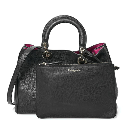 Christian Dior Bullcalf Medium Diorissimo Tote Black Rose Indien 3 of 11