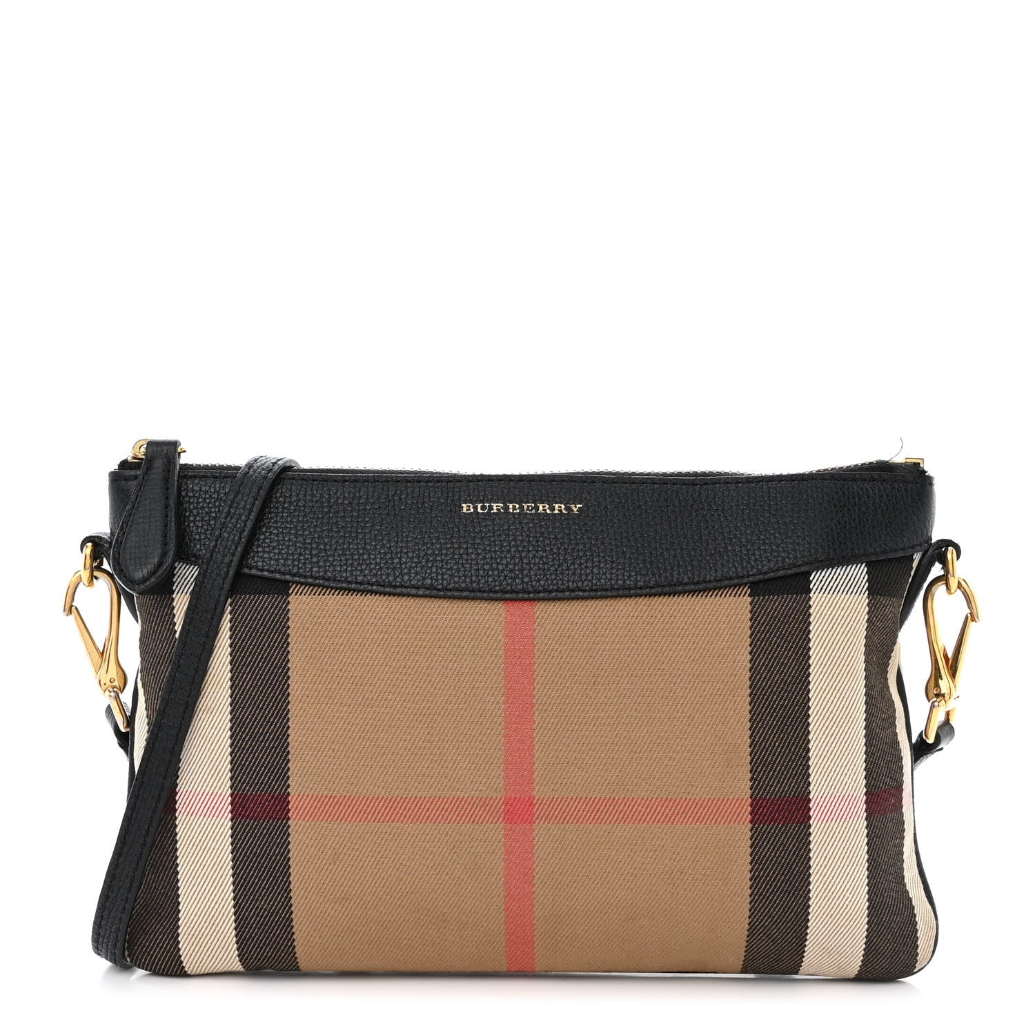 Burberry House Check Derby Peyton Crossbody Clutch Bag Black 1 of 16