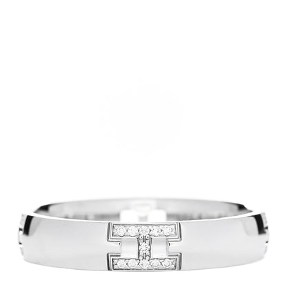 Hermes 18K White Gold Diamond Ever Herakles Four-Station Wedding Band Ring 51 5.75 3 of 7