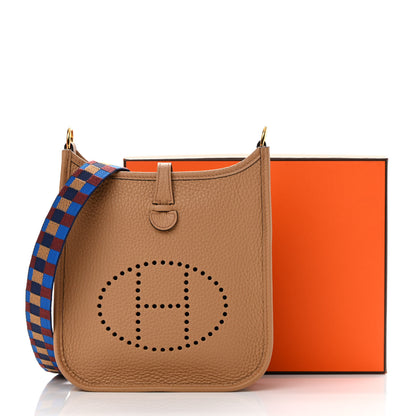 Hermes Taurillon Clemence Maxi Quadrille Evelyne TPM Chai Bleu Rouge H Bleu Saphir 11 of 11