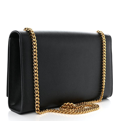 Saint Laurent Grain De Poudre Medium Classic Monogram Kate Satchel Black 3 of 13