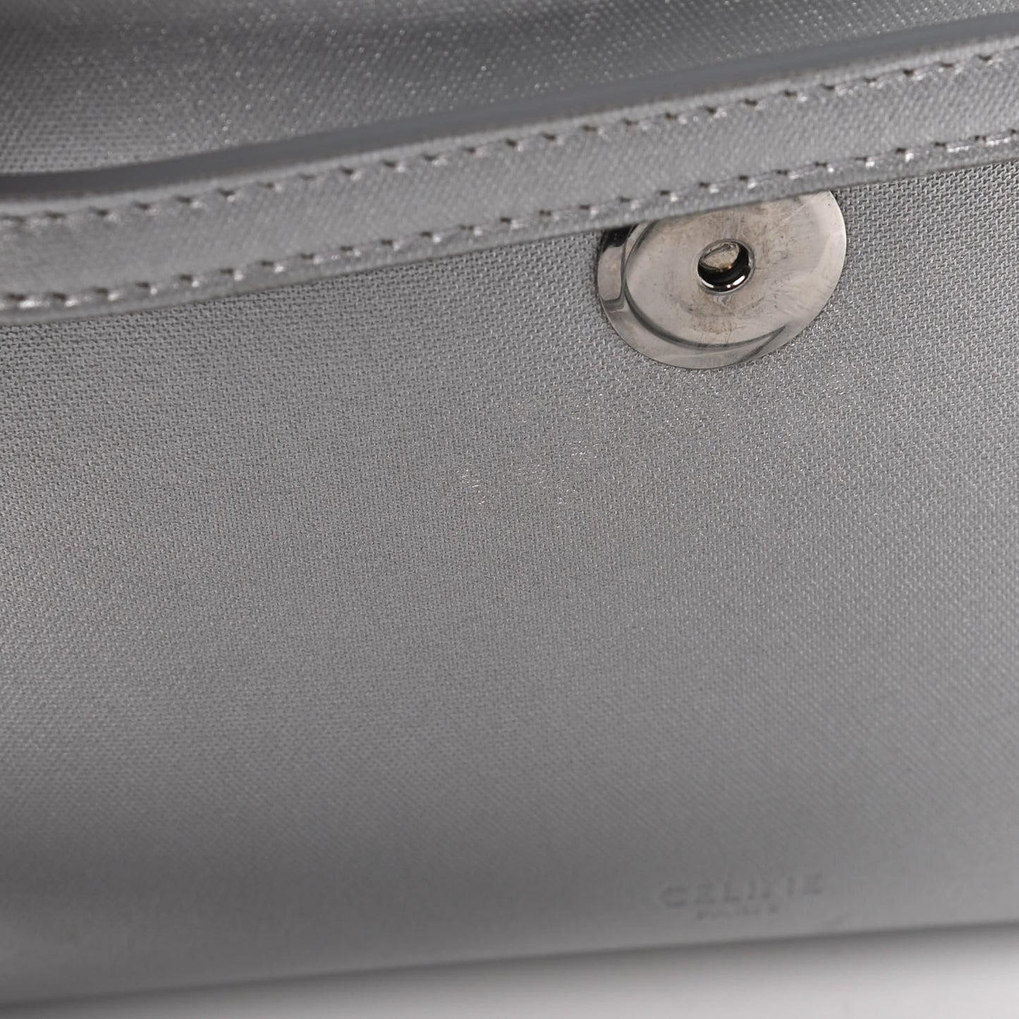 Laminated Calfskin Nano Belt Bag Silver