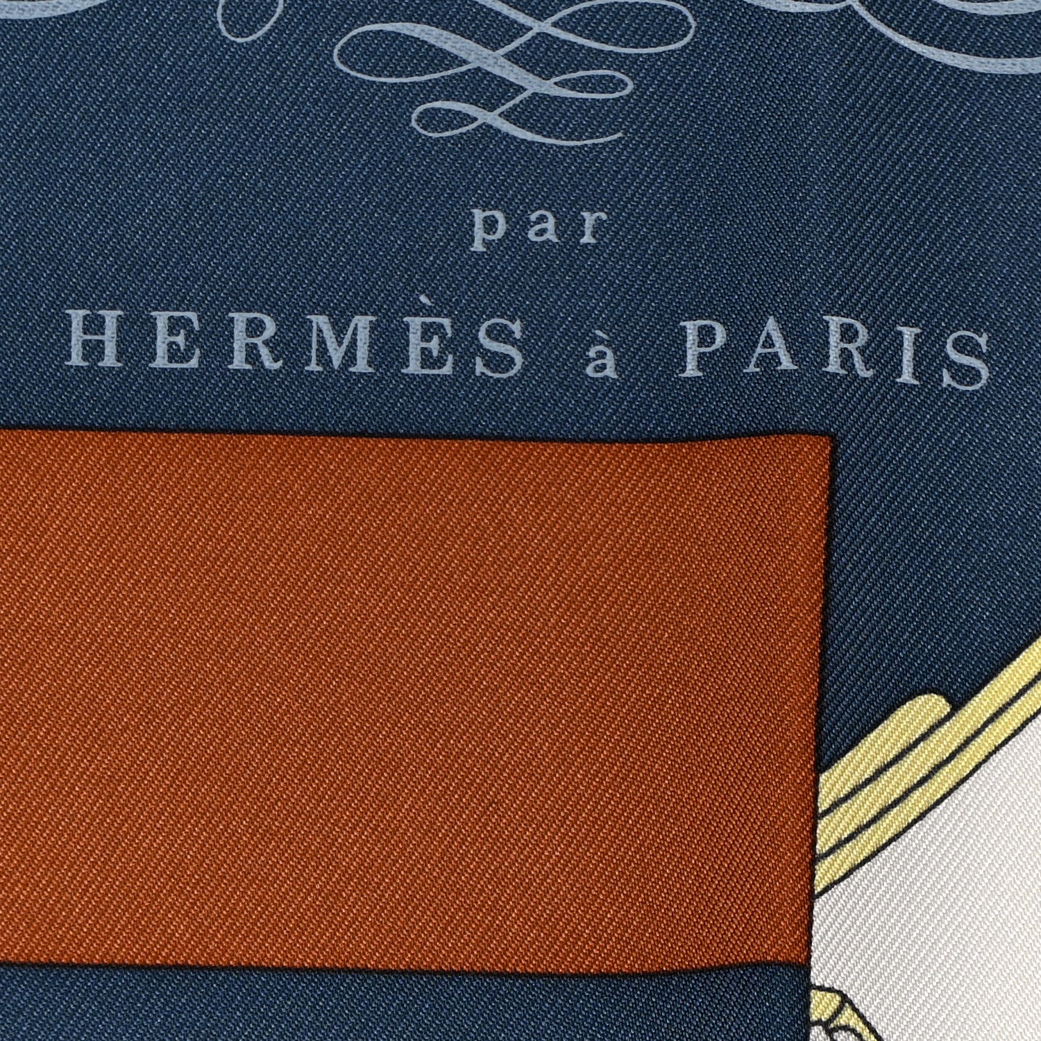 Hermes Silk Springs Springs Scarf 90 Creme Gris Fonce 2 of 5