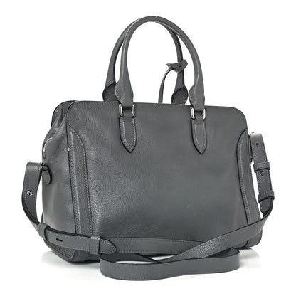 Alexander McQueen Pebbled Calfskin Small Skull Padlock Zip Around Tote Dark Grey 2 of 10