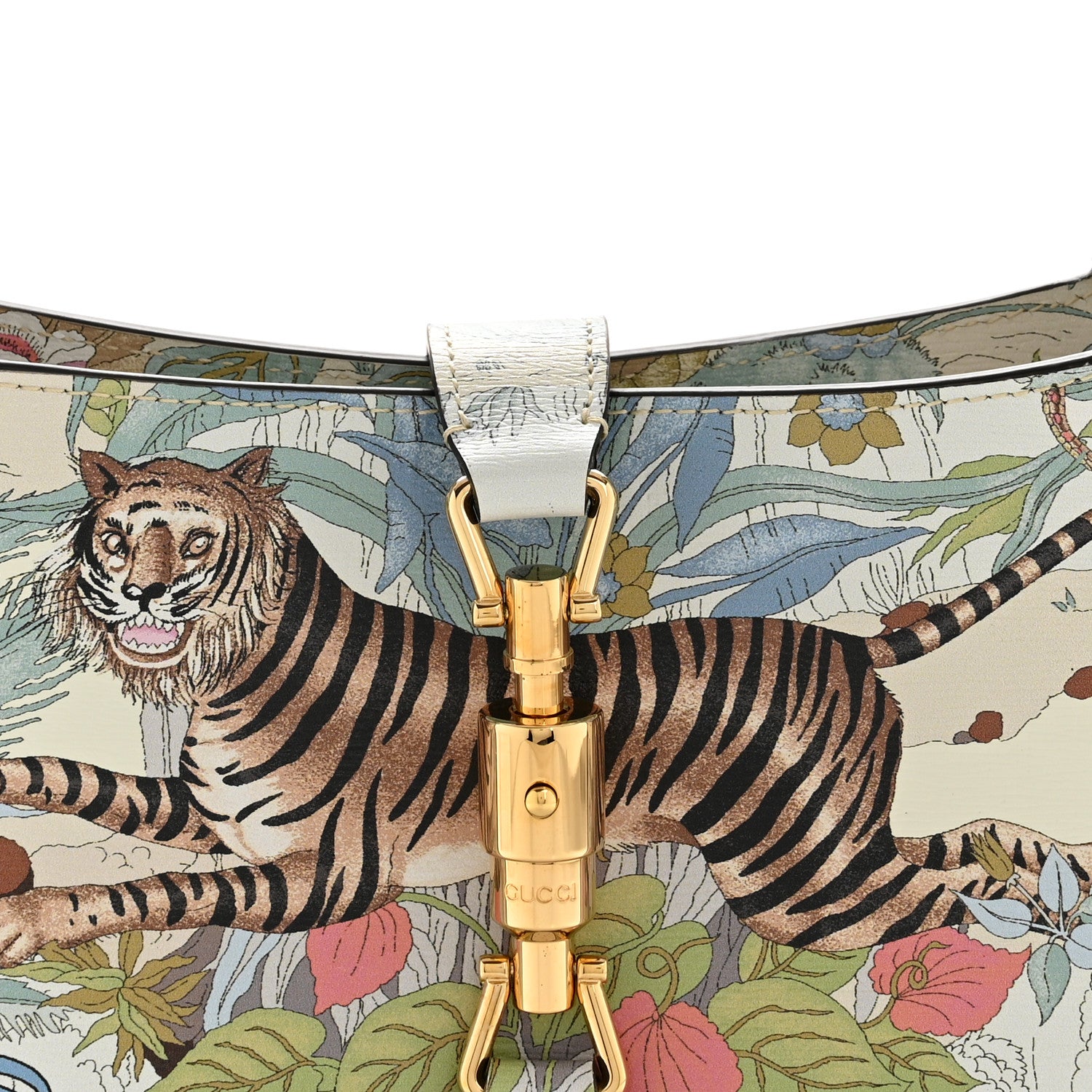 Gucci New Shangai Calfskin Tiger Savanah Small Jackie 1961 Hobo